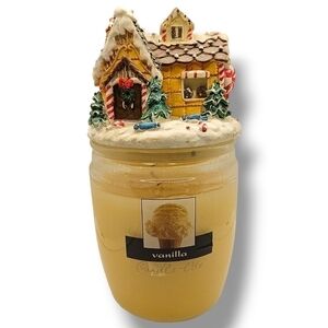 Candle Lite Vintage Vanilla Gingerbread House Candle Topper Jar Unused